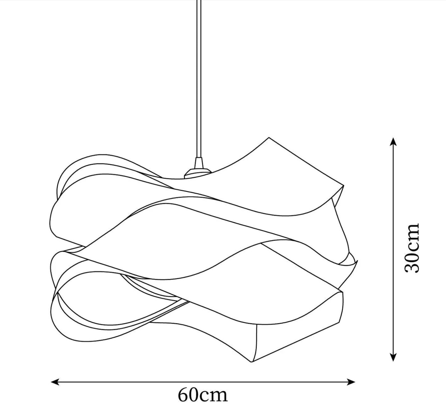 Aura Twist pendel mål 60 cm diameter