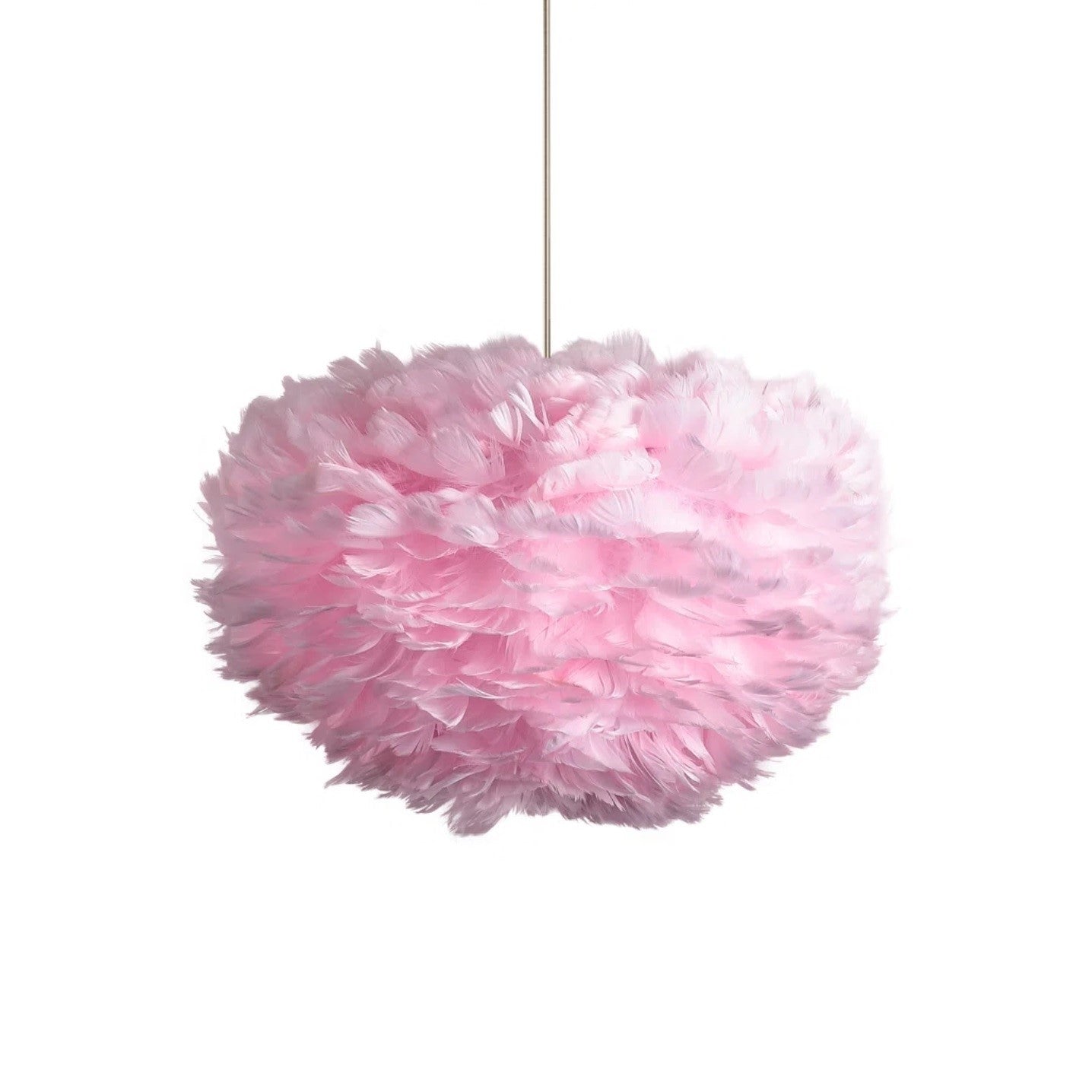 Lufira Pink pendellampe i ægte pinkfarvede gåsefjer