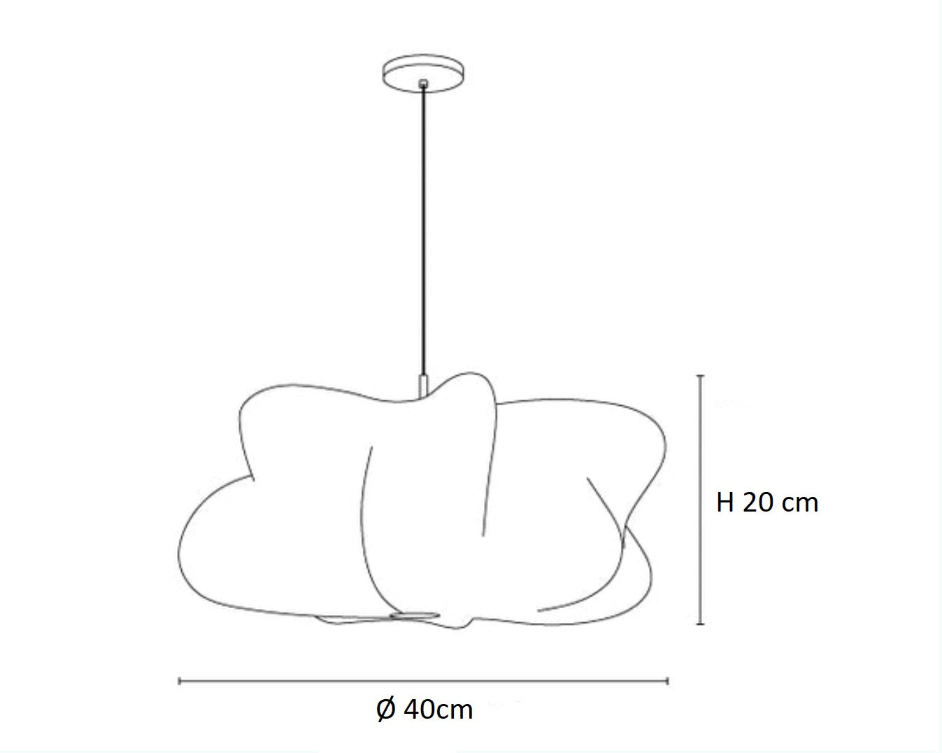 SkySilk pendellampe mål 40 cm diameter