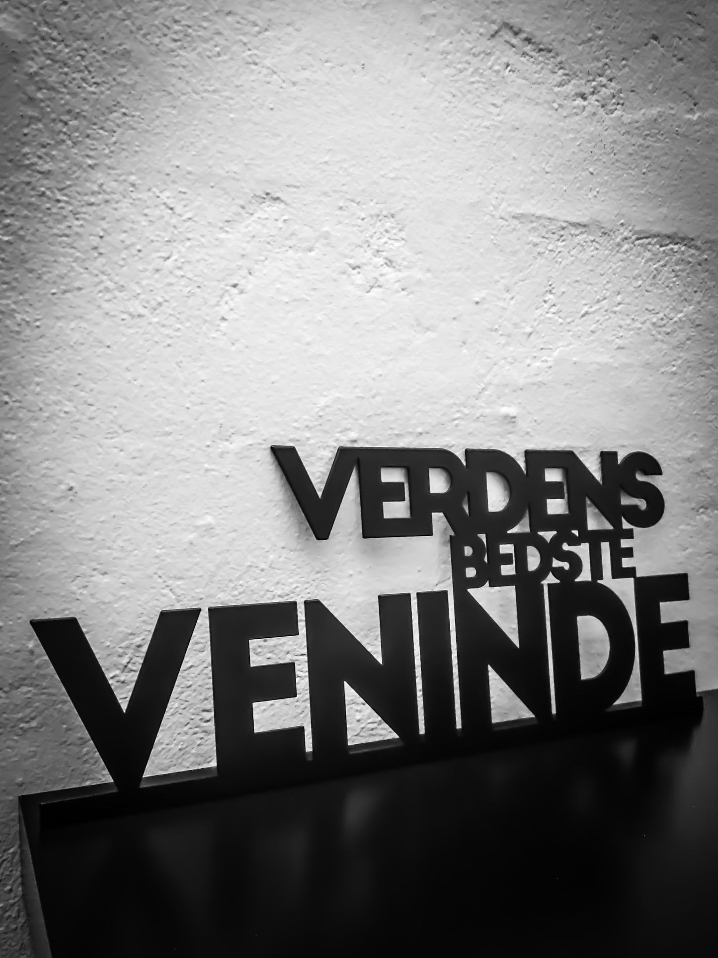 Verdens bedste veninde - Sortlakeret 42x17,5cm