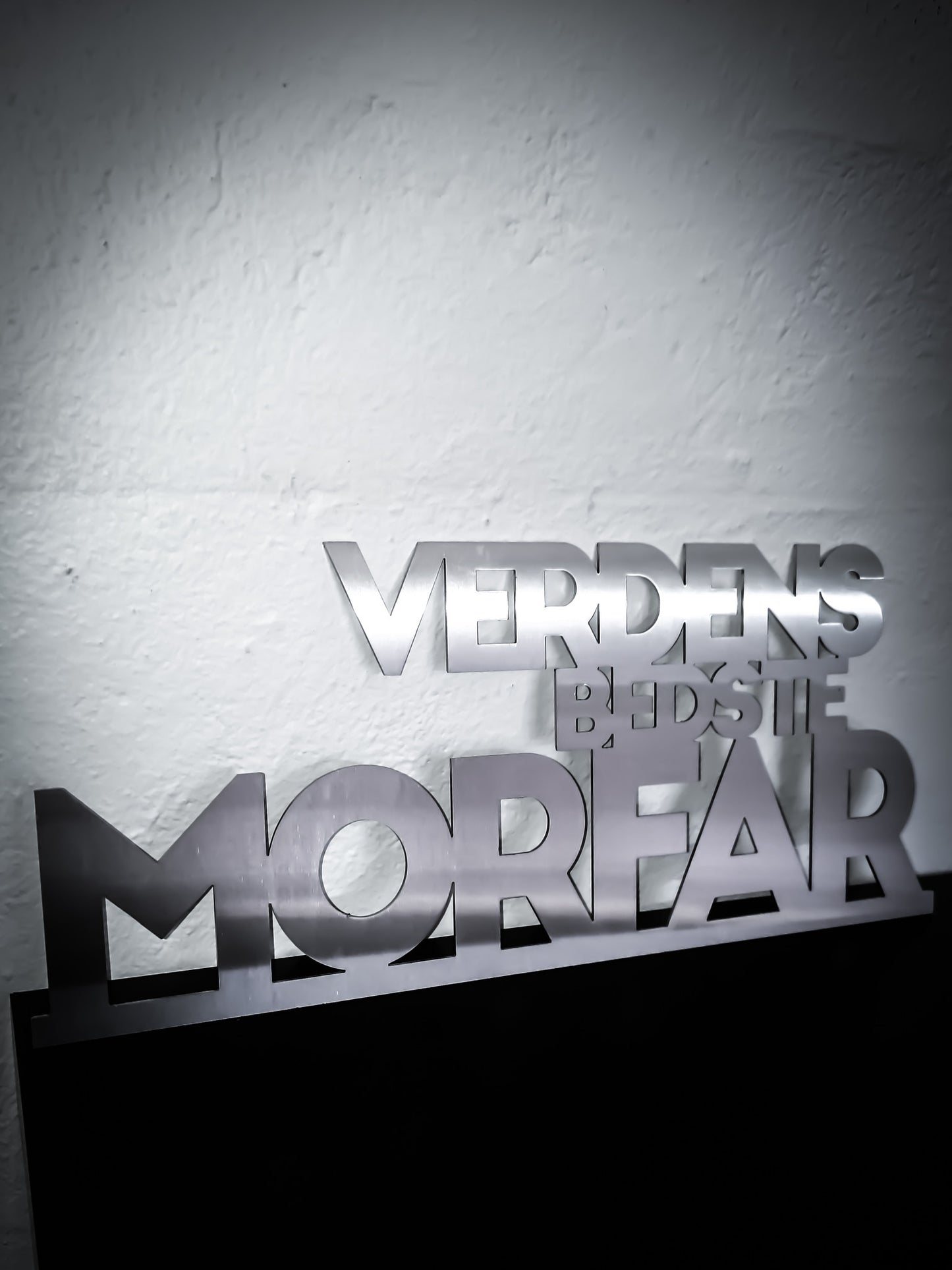 Verdens bedste morfar - Rustfri stål 38,5x16,5cm