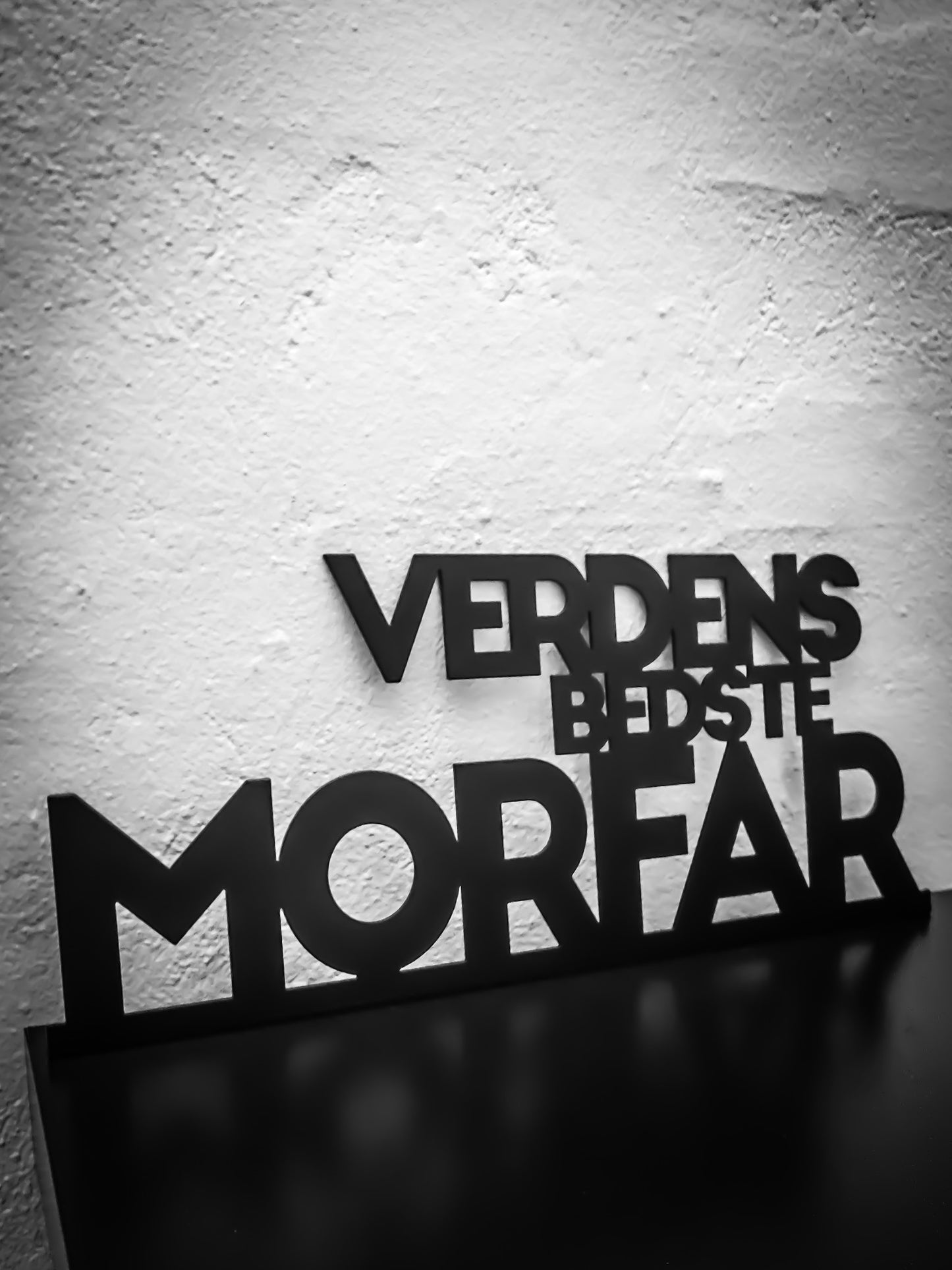 Verdens bedste morfar - Sortlakeret 38,5x16,5cm