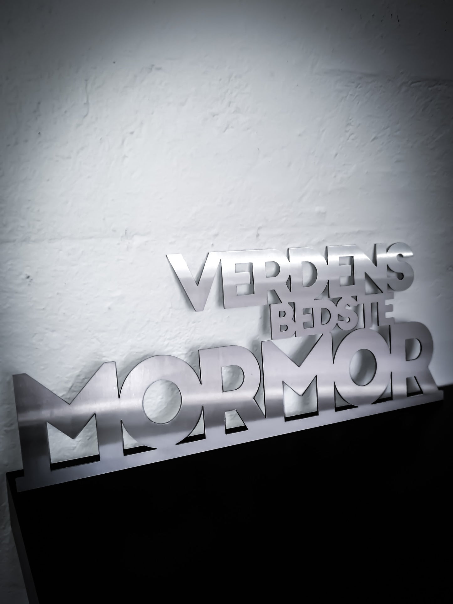 Verdens bedste mormor - Rustfri stål 42,5x16,5cm