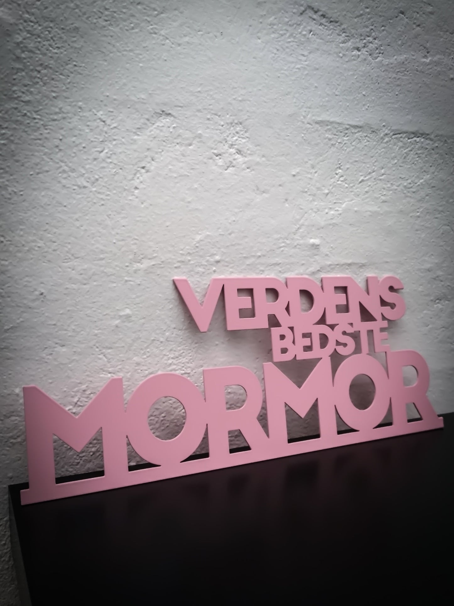 Verdens bedste mormor - Pinklakeret 42,5x16,5cm