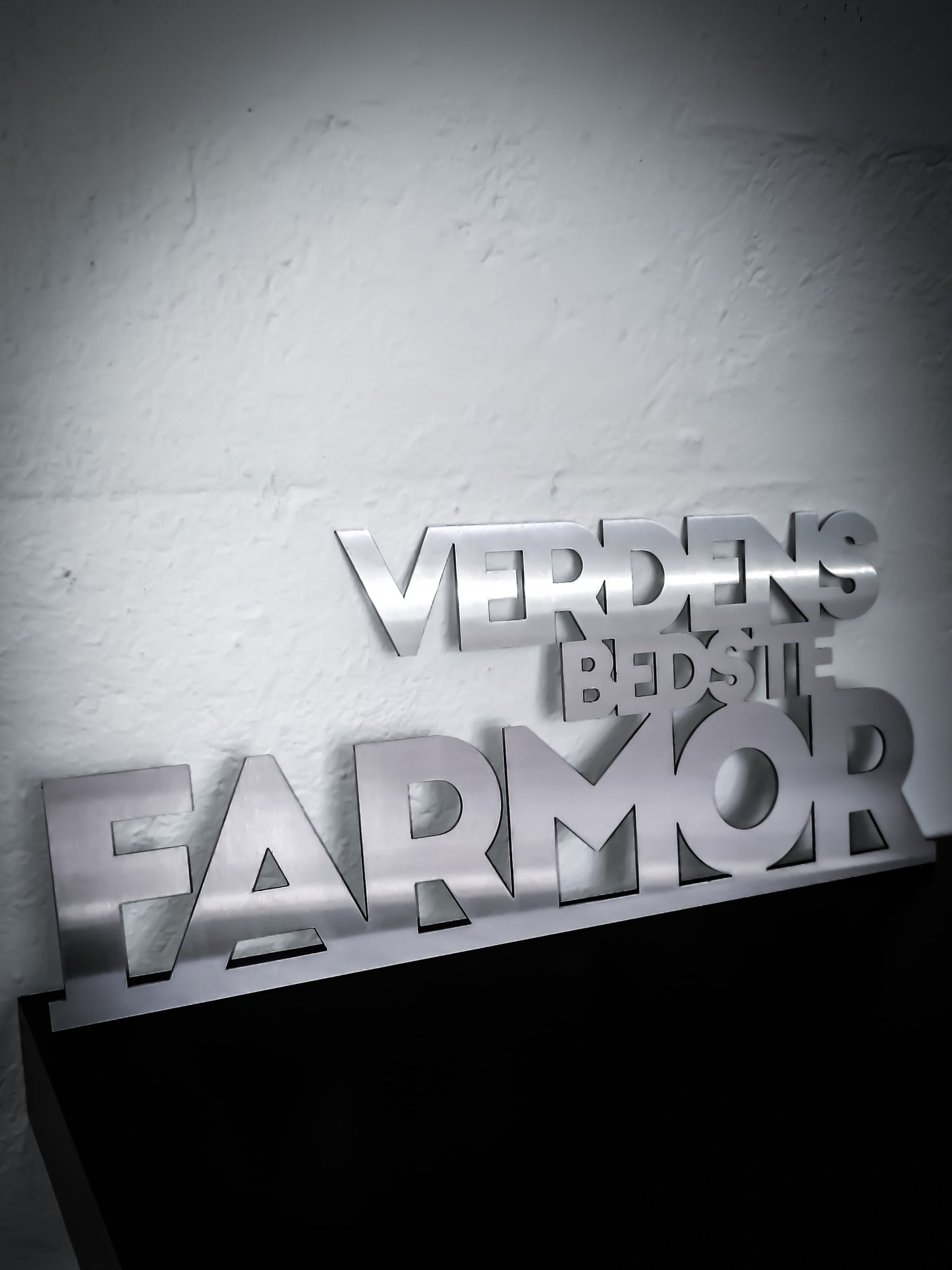 Verdens bedste farmor - Rustfri stål 41x16,5cm