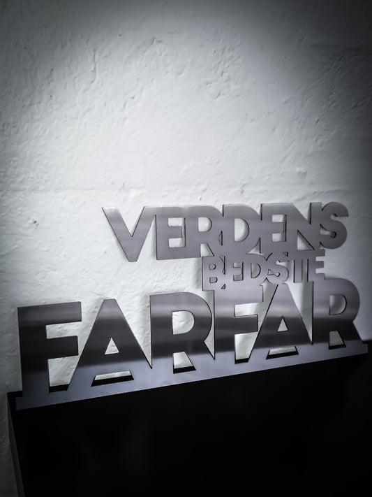 Verdens bedste farfar - Rustfri stål 37x16,5cm