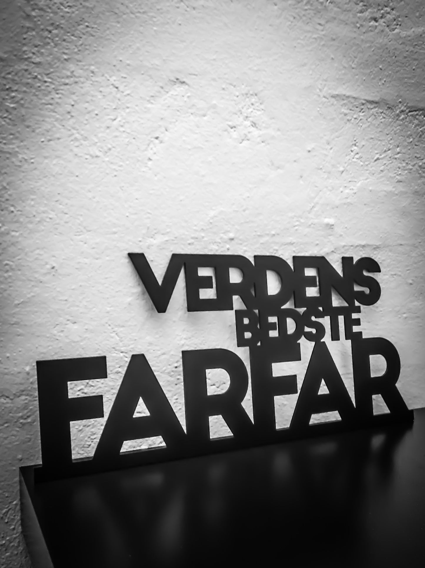 Verdens bedste farfar - Sortlakeret 37x16,5cm