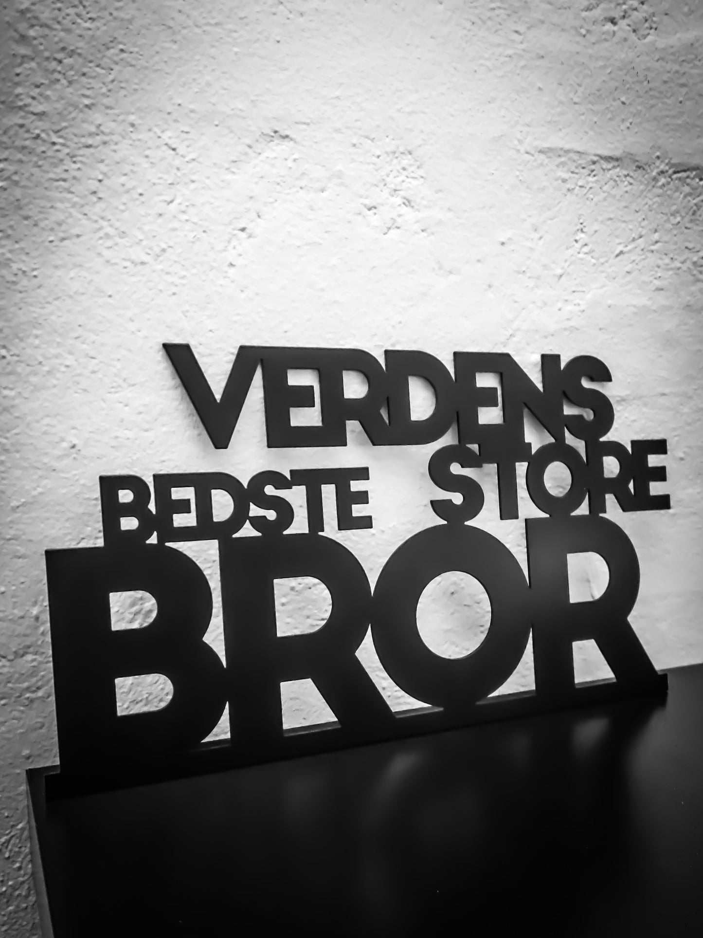 Verdens bedste storebror - Sortlakeret 36x20cm