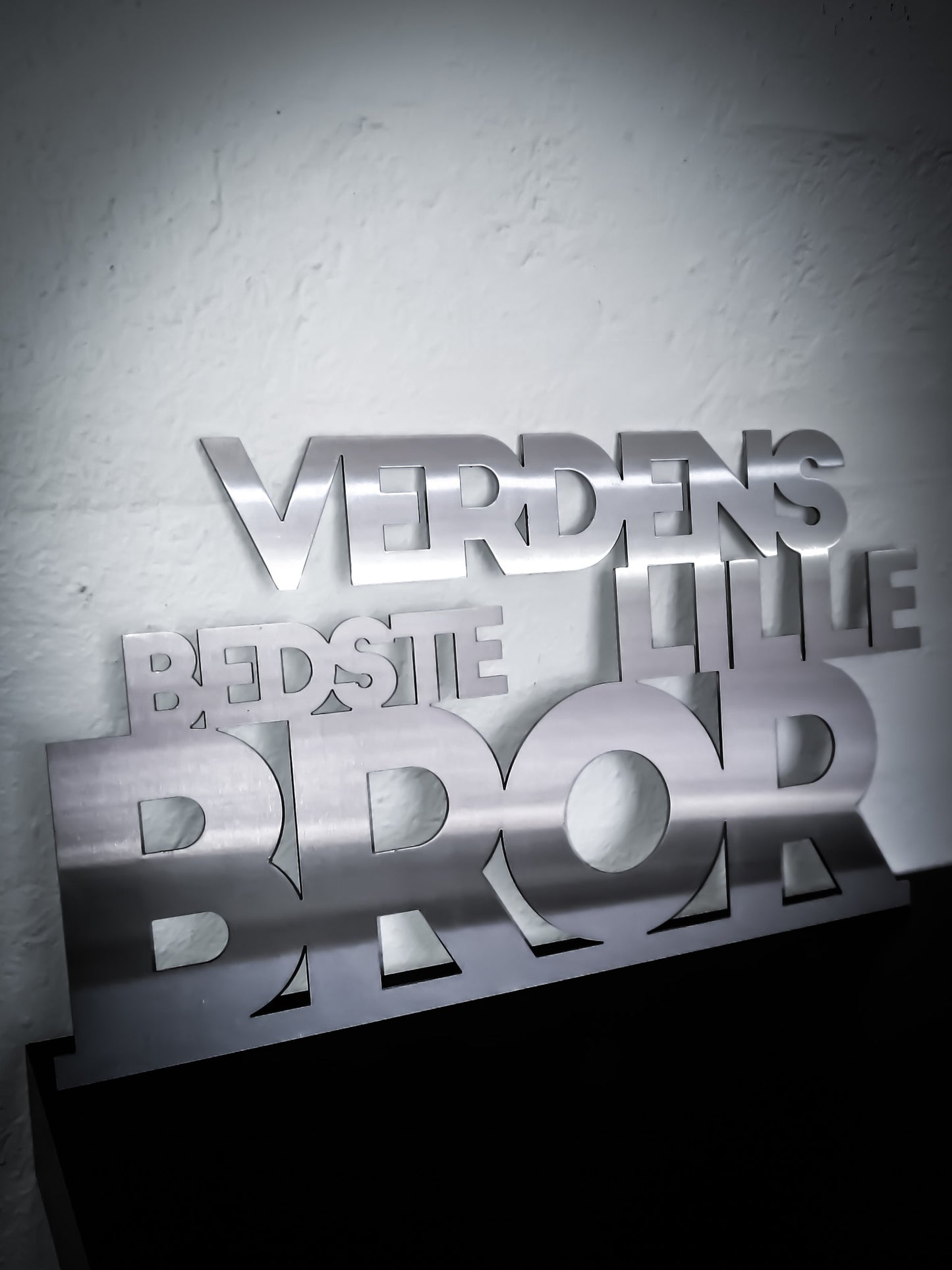 Verdens bedste lillebror - Rustfri stål 36x20cm