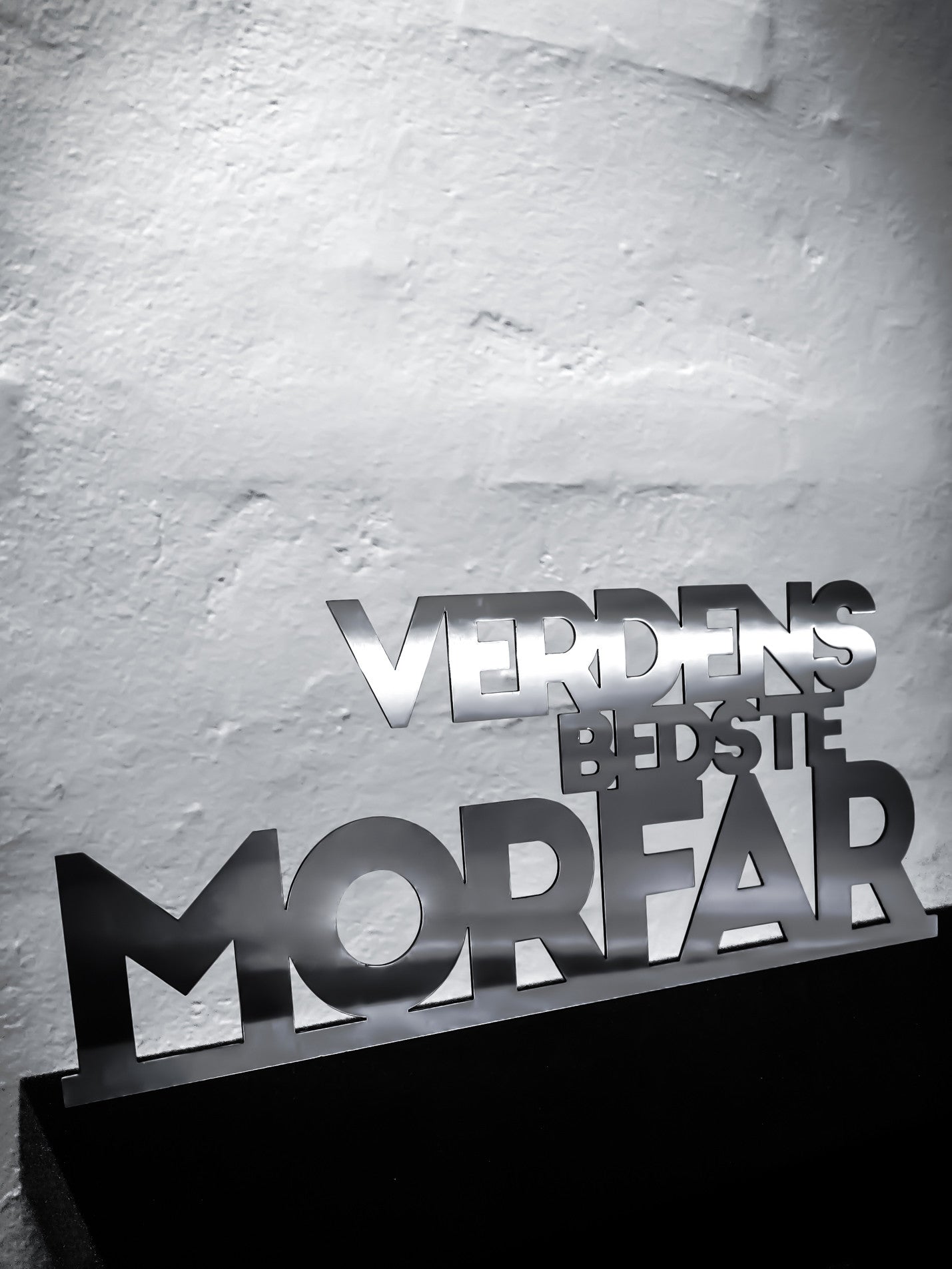 Verdens bedste morfar - Rustfri stål 38,5x16,5cm